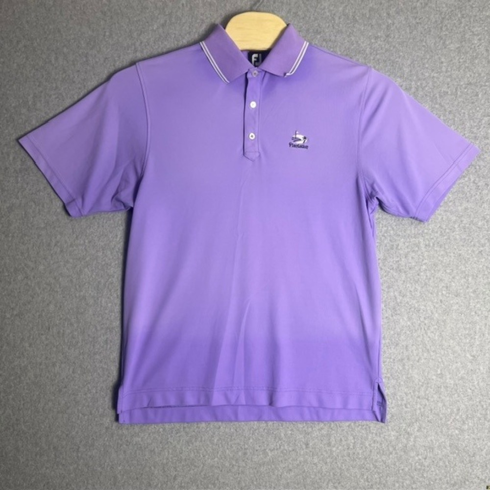 FootJoy Men's Purple‎ Athletic Golf Polo Shirt Plantation Logo Size Medium